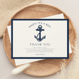 Carte De Remerciements Baby shower nautique
