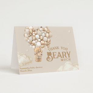 Carte De Remerciements Baby shower neutre d'attente de l'ours en peluche