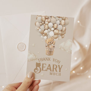 Carte De Remerciements Baby shower neutre d'attente de l'ours en peluche
