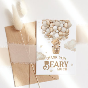 Carte De Remerciements Baby shower neutre d'attente de l'ours en peluche