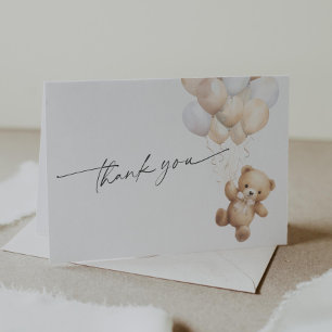 Carte De Remerciements Baby shower Neutre Genre Teddy Bear Thème