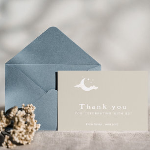 Carte De Remerciements Baby shower nuage de remerciement minimal rustique