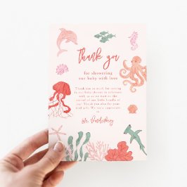 Carte De Remerciements Baby shower Ocean Girl