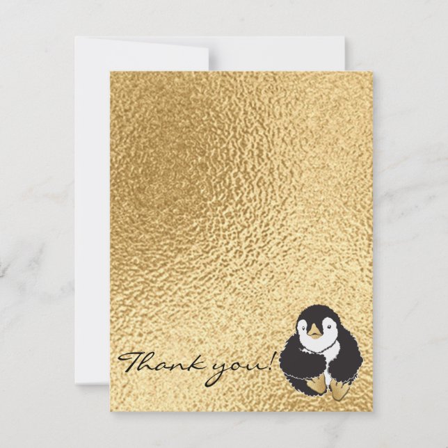 Carte de remerciements Baby shower, "Or du pingoui (Devant)
