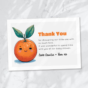 Carte De Remerciements Baby shower orange de Little Cutie