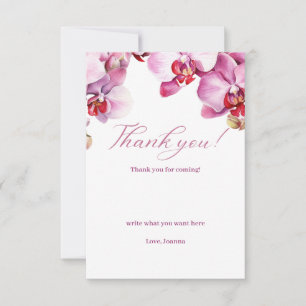 Carte de remerciements Baby shower orchidée