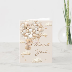 Carte De Remerciements Baby shower Ours Teddy Béaire neutre beaucoup