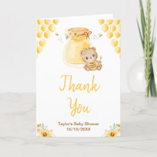 Carte De Remerciements Baby Shower Ourson au Miel