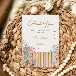 Carte De Remerciements Baby shower Pastel Floral Storybook