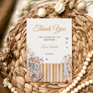 Carte De Remerciements Baby shower Pastel Floral Storybook