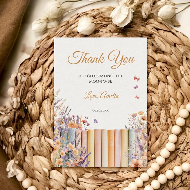 Carte De Remerciements Baby shower Pastel Floral Storybook (Créateur téléchargé)