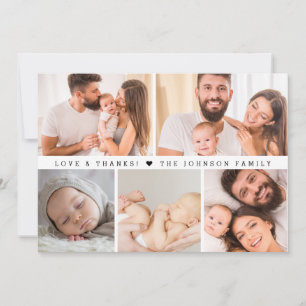 Carte De Remerciements Baby Shower personnalisé MULTI-Photo Amour & Remer