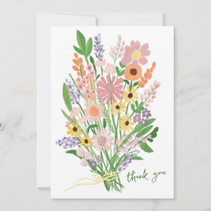 Carte De Remerciements Baby shower personnalisé peint à la main fleur sau