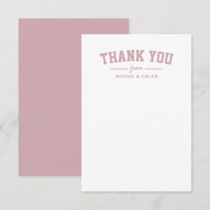 Carte De Remerciements Baby shower personnel sportif rose mignon