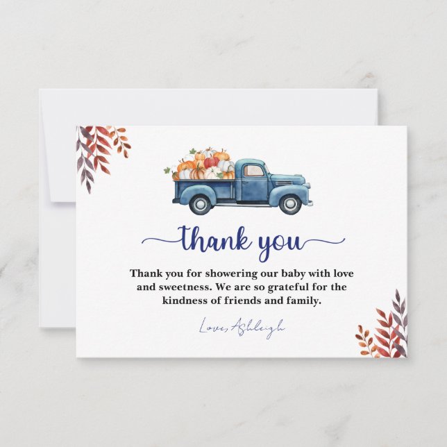 Carte de remerciements Baby shower petit garçon Ci (Devant)