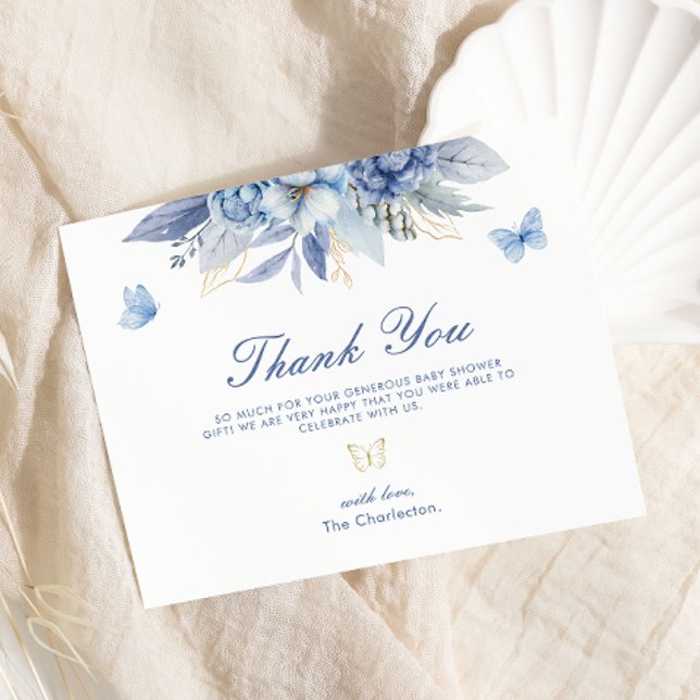 Carte De Remerciements Baby shower petit papillon (Créateur téléchargé)