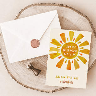 Carte De Remerciements Baby Shower Petit Rayon de Soleil