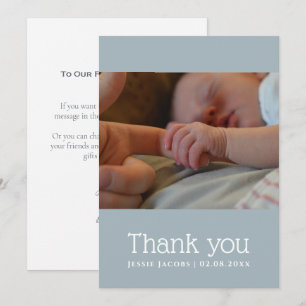 Carte de remerciements baby shower photo