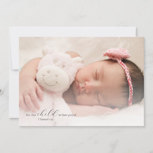 Carte De Remerciements Baby shower photo Christian (Devant)