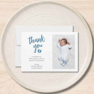 Carte De Remerciements Baby shower photo du garçon