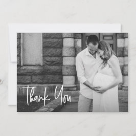 Carte De Remerciements Baby shower photo personnalisé de gestion moderne