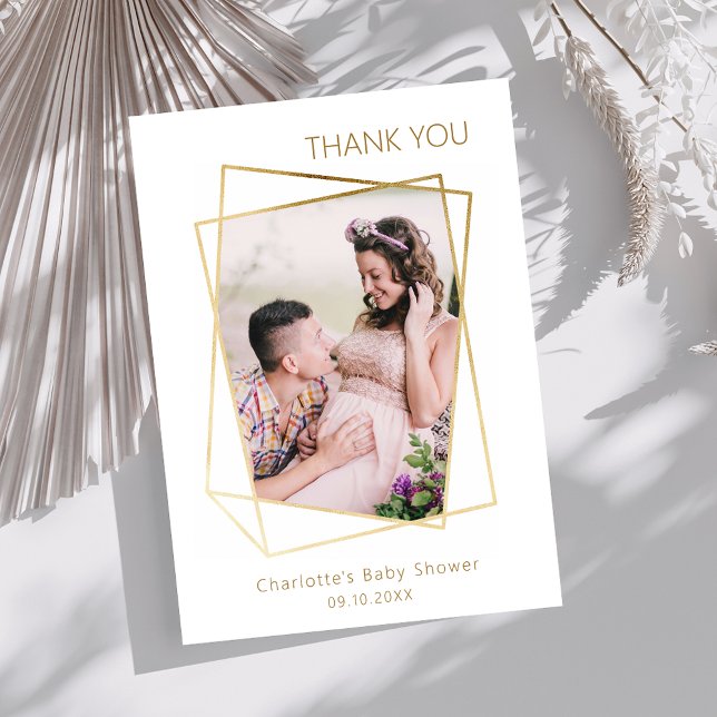 Carte De Remerciements Baby shower photo simple moderne (Créateur téléchargé)