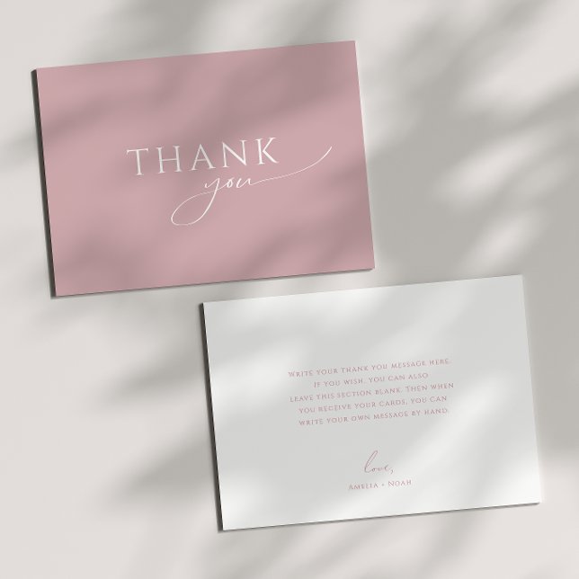 Carte De Remerciements Baby shower plat Whimsy Dusty Rose (Créateur téléchargé)