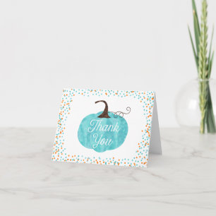Carte De Remerciements Baby shower pour garçons Confetti Fall Citrouille 