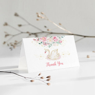 Carte De Remerciements Baby shower Princess Swan