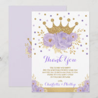 Baby shower princesse Couronne violet or Floral