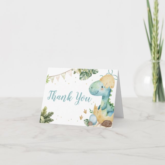 Carte De Remerciements Baby shower Rawr Dino (Devant)