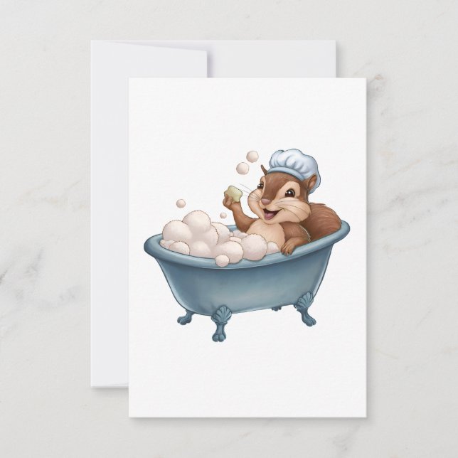 Carte De Remerciements Baby shower Rétro Squirrel (Devant)