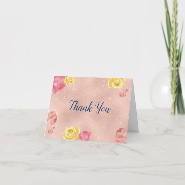 Carte de remerciements Baby shower rose Petit Citr (Devant)