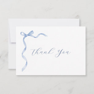 Carte De Remerciements Baby-shower ruban bleu