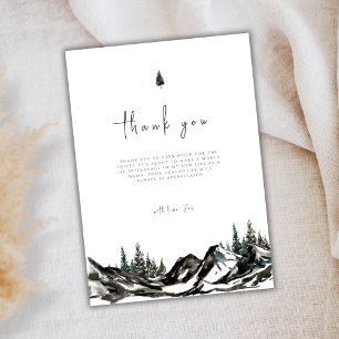 Carte De Remerciements Baby shower Rustique Adventure Mountain Forest