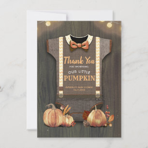 Carte De Remerciements Baby shower Rustique Automne Citrouille mignon Mer