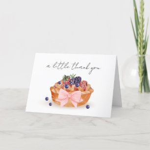 Carte De Remerciements Baby shower Rustique Un Petit Cutie Pie Berry Bow
