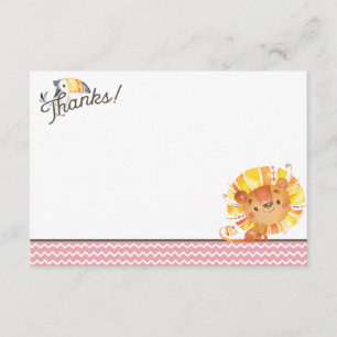 Carte de remerciements Baby shower Safari