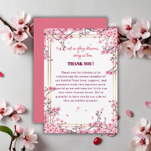 Carte De Remerciements Baby shower Sakura Soft Cherry Blossom