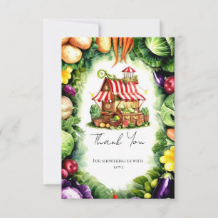 Carte De Remerciements Baby shower simple de l'agriculteur de la pomme de