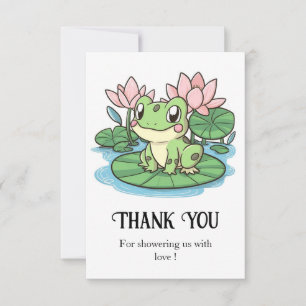Carte De Remerciements Baby shower simple de petite grenouille