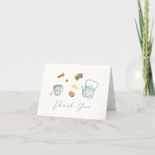 Carte De Remerciements Baby shower simple Rustique à base de thé biscuit