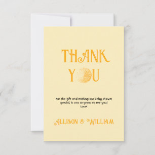 Carte De Remerciements Baby shower solaire