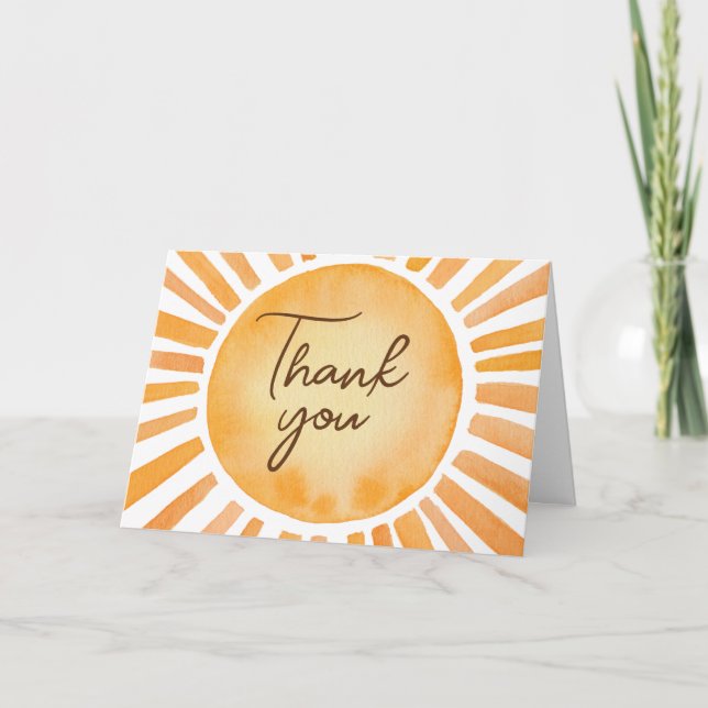 Carte De Remerciements Baby shower solaire (Devant)