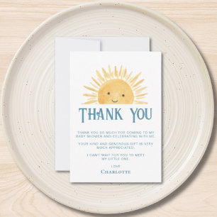 Carte De Remerciements Baby shower solaire