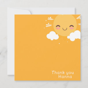 Carte De Remerciements Baby shower solaire