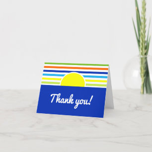 Carte De Remerciements Baby shower solaire à rayures estivales modernes