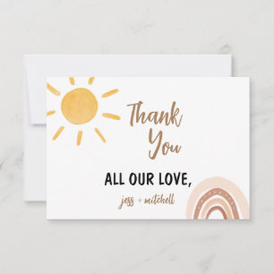 Carte de remerciements Baby shower soleil