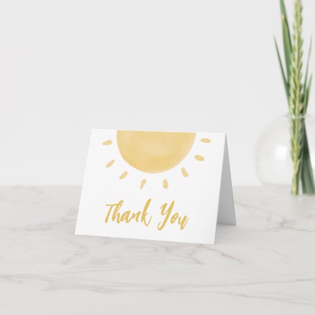 Carte de remerciements Baby shower soleil (Devant)