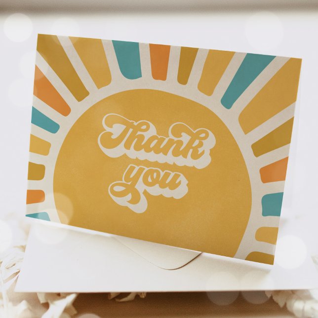 Carte De Remerciements Baby shower Soleil Venez Ici Le Fils (Créateur téléchargé)